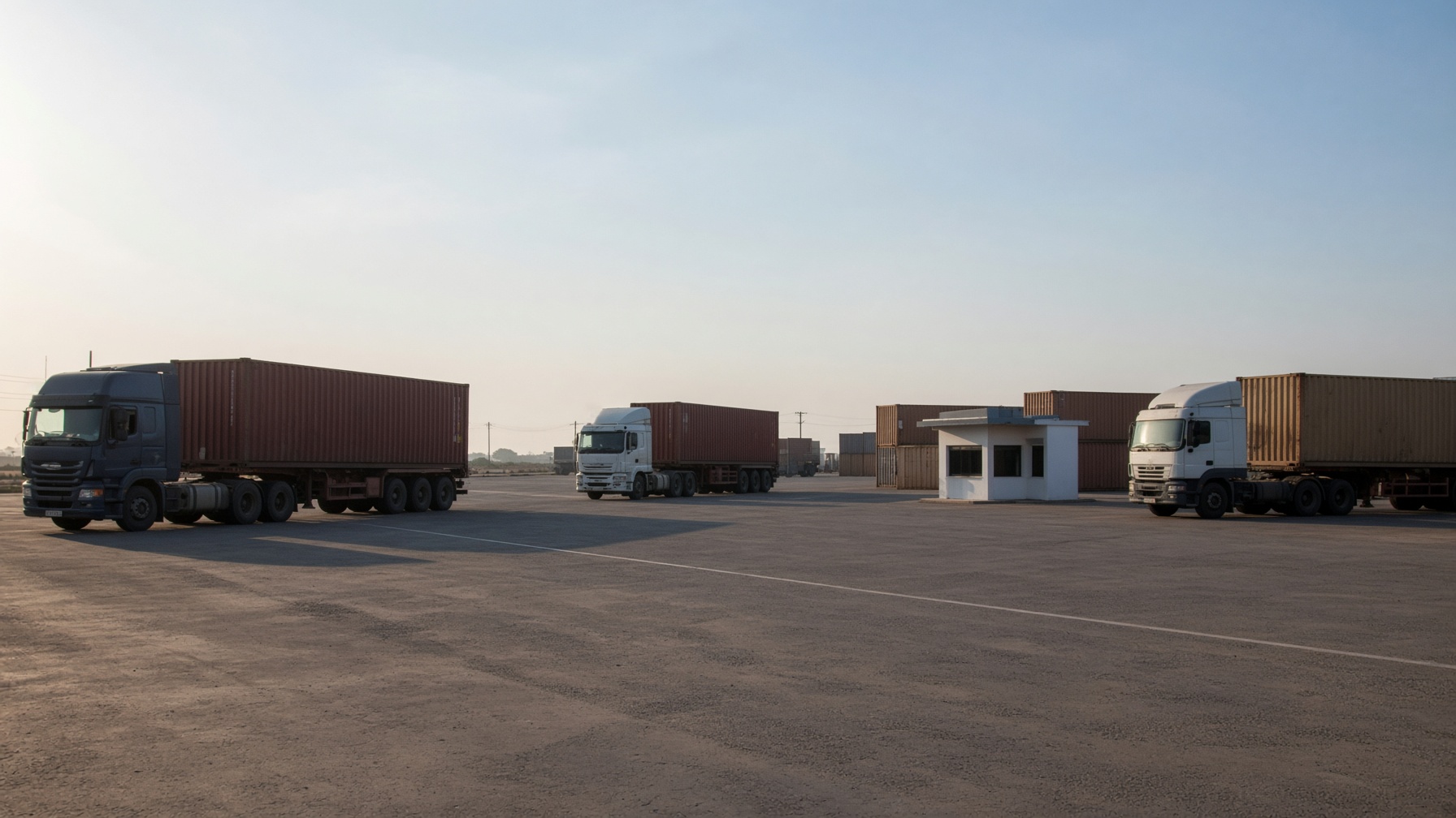 Border yard at dawn